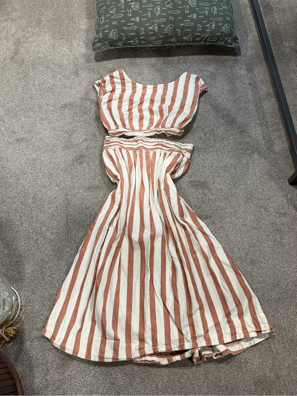 Free people Striped Rust and White Two-Piece Maxi Dress